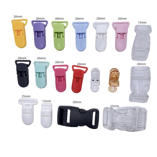 20mm奶嘴夹鸭嘴夹塑料夹多功能夹子鳄鱼夹牙胶DIY安抚夹透明插扣