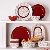 Prague Italy newlywed red dishes and tableware set for the newlyweds new plate bowl and chopsticks combination set