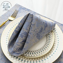 MLU yarn-dyed jacquard light luxury cloth hotel-specific high-end napkin cloth catering restaurant western napkin folded mat napkin
