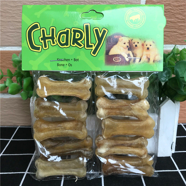 Pet chews Dog chews 10 packs (2 inches) Puppy teething chews snacks Skin pressed bones