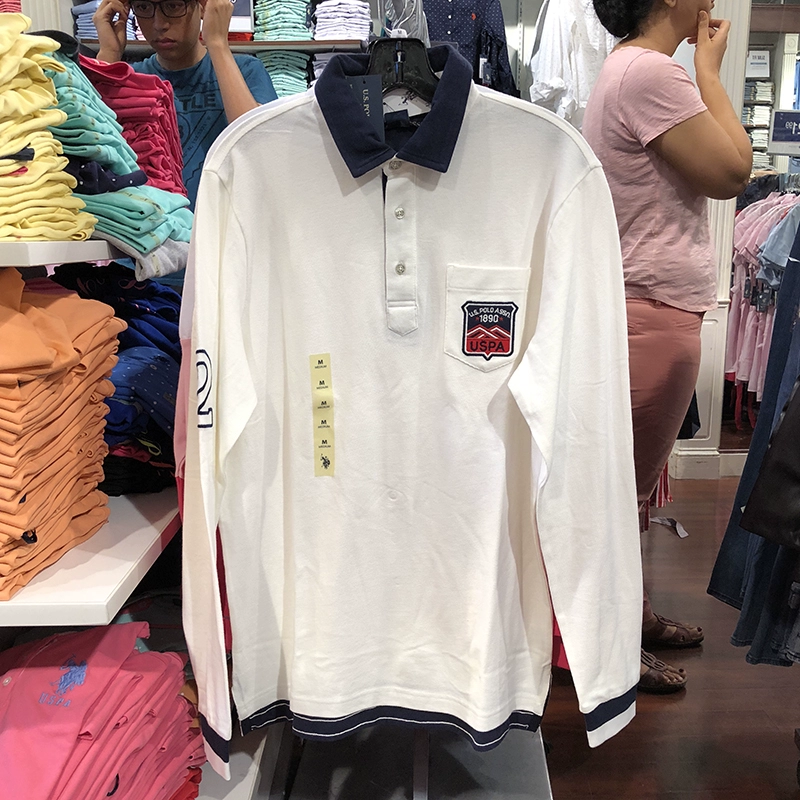 18 mùa thu mới của Hoa Kỳ POLO ASSN. Áo thun cotton thoáng khí cho nam