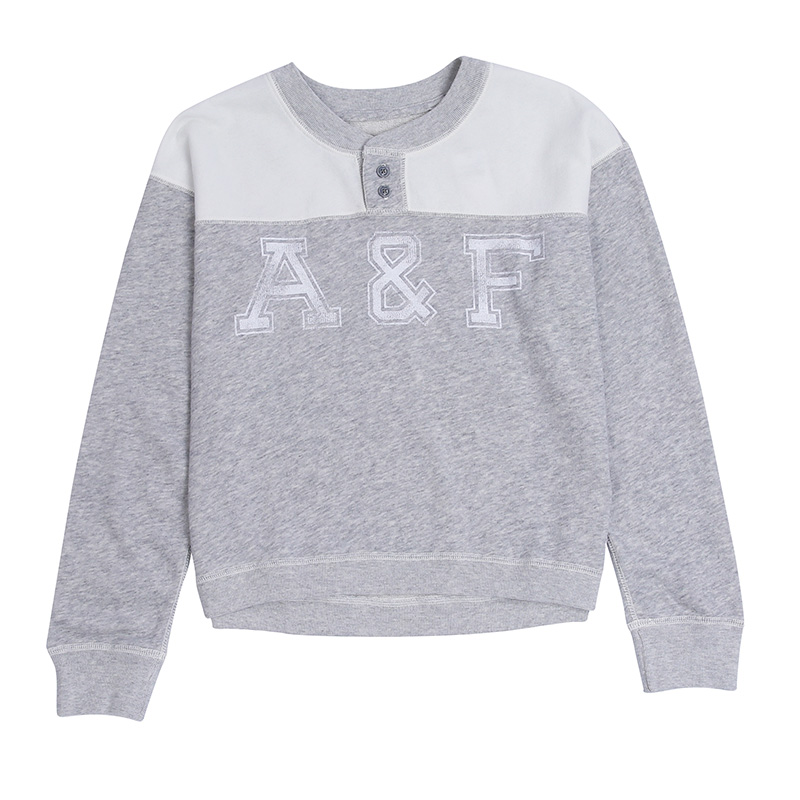18 mùa thu mới Abercrombie Fitch / AF áo len nữ nửa nút áo thun áo lông vũ