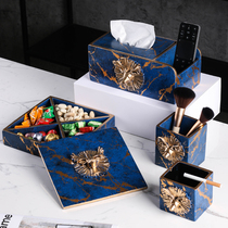 Retro American Creative Smoking Paper Box Three Sets Home Living Room Tea Table Candy Tray Minima Light Lavish Paper Towel Box