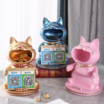 Zhaojia cat ornaments collect money collection QR code shop opening gift front desk cashier Bar Gift Hair cat