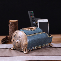 Creative tissue box Cute living room coffee table Simple household American remote control storage Nordic multi-function paper box