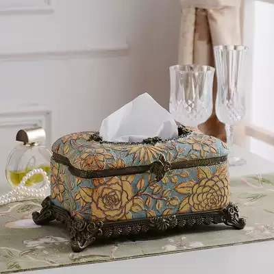 Retro creative tissue box living room European cute coffee table remote control multi-function storage home luxury sanitary paper box
