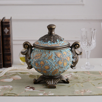 American tea snack storage tank capping household retro sundries Jewelry storage ornaments creative cute candy cans