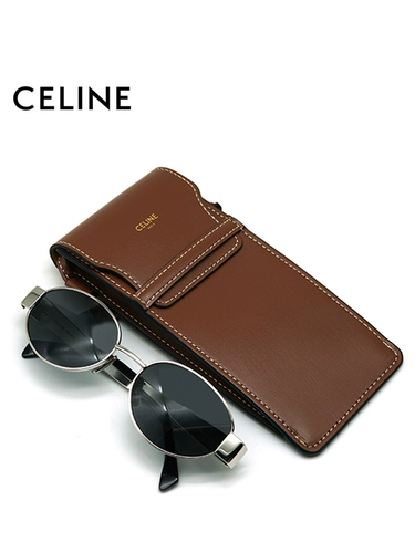 CELINE Солнцезащитные очки Celine Lisa, овальные металлические солнцезащитные очки в стиле ретро CL40235U с логотипом Триумфальной арки