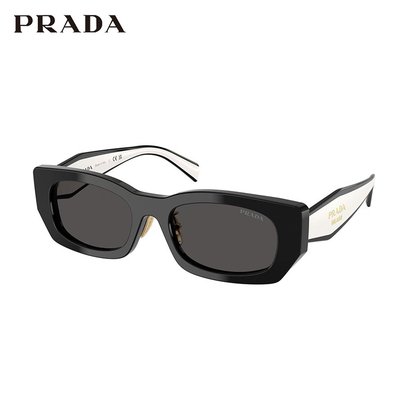 Prada Square Frame Sunglasses for Men and Women, Fashionable Black Trendy Versatile Sunglasses 0Pr B05Sf Prada Square Frame Sunglasses for Men and Women, Fashionable Black Trendy Versatile Sunglasses 0Pr B05Sf