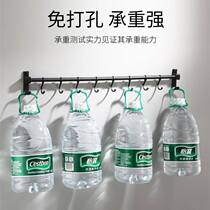 Hole-free space aluminum hook kitchen kitchen utensil storage row hook sticky hook pot lid rack wall-mounted movable storage rack