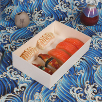 Japan-style sushi packaging box rectangular disposable commercial sub-degradable wood packaging box takeaway packaged sushi box