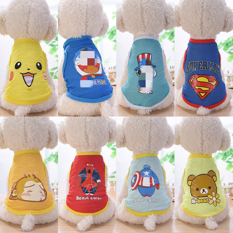 Pet pet tiger pet vest teddy sunscreen clothes puppy dog ​​cartoon mesh T-shirt summer new
