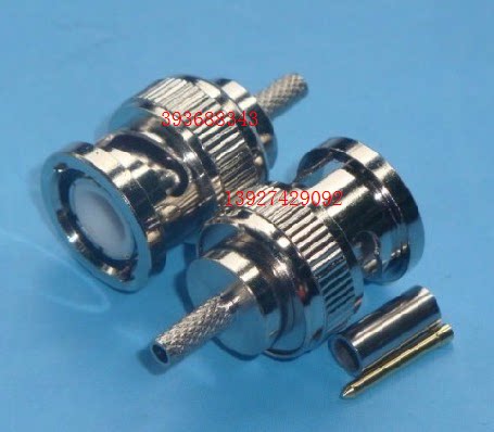 RF coaxial connector 50 Euro all copper BNC-J-1 5 male inner needle crimp type Q9 connected to RG174 line