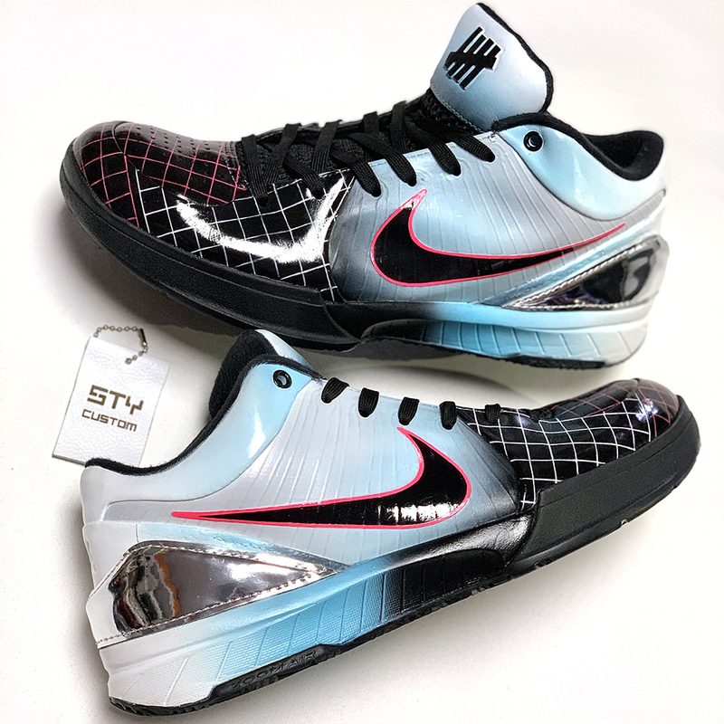 Sty Customized Nike Zoom Kobe 4 Zk4 Pe Derozan Mirror Silver Kobe 4 Nike Basketball Shoes