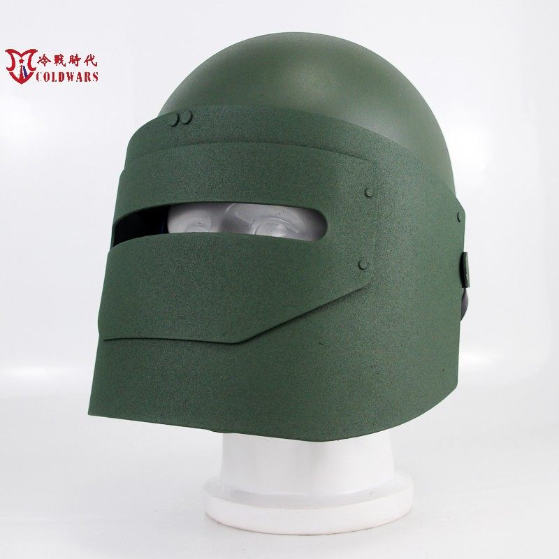 Cold War era EVI reengrave Russia MASKA safety helmet double metal mask machine gun gotakov