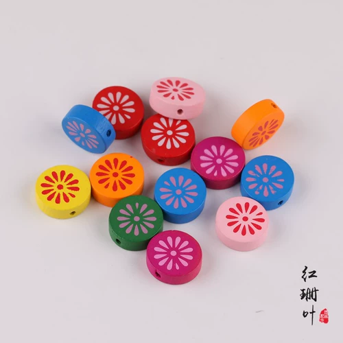 DIY Аксессуар с аксессуарами, ручка, деревянный браслет из бисера, детское ожерелье и браслет, мультяшная цветная карта, бусины