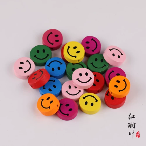 DIY Аксессуар с аксессуарами, ручка, деревянный браслет из бисера, детское ожерелье и браслет, мультяшная цветная карта, бусины