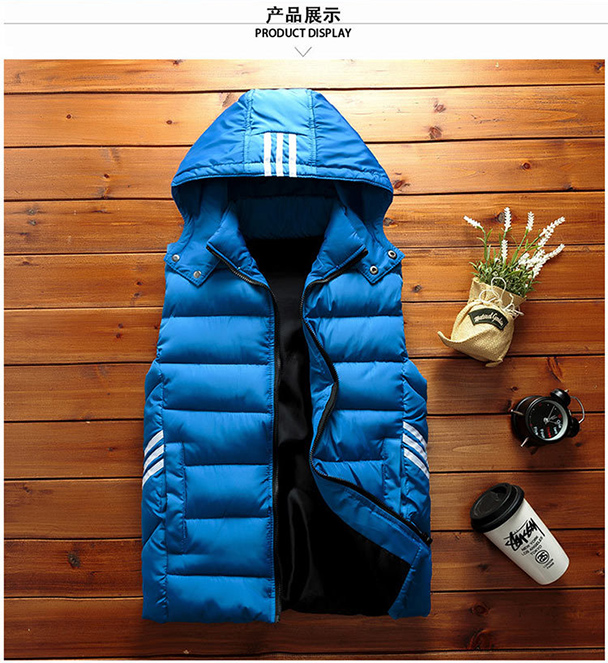 Chàng trai xuống áo vest cotton mùa thu và mùa đông ở các bé lớn trùm đầu mùa đông dày lên cho bé trai và bé gái vest ngoài mặc áo khoác trẻ em nam 12 tuổi