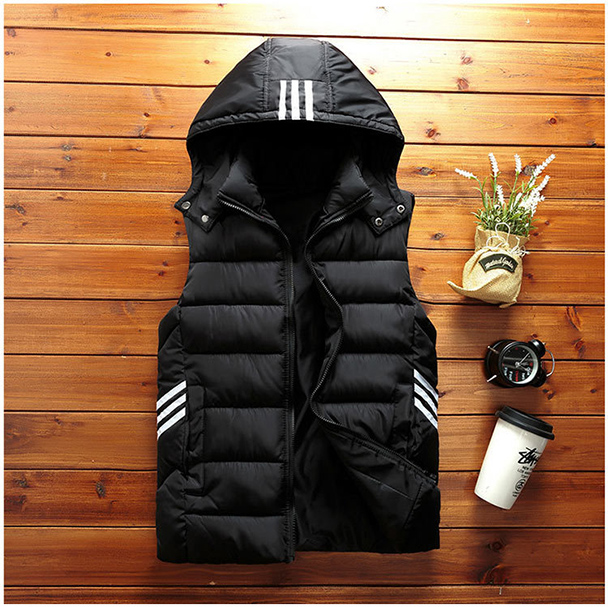 Chàng trai xuống áo vest cotton mùa thu và mùa đông ở các bé lớn trùm đầu mùa đông dày lên cho bé trai và bé gái vest ngoài mặc áo khoác trẻ em nam 12 tuổi