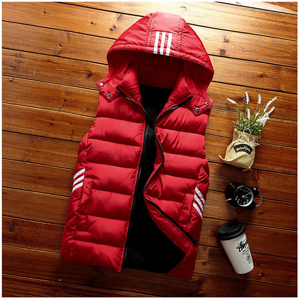 Chàng trai xuống áo vest cotton mùa thu và mùa đông ở các bé lớn trùm đầu mùa đông dày lên cho bé trai và bé gái vest ngoài mặc áo khoác trẻ em nam 12 tuổi