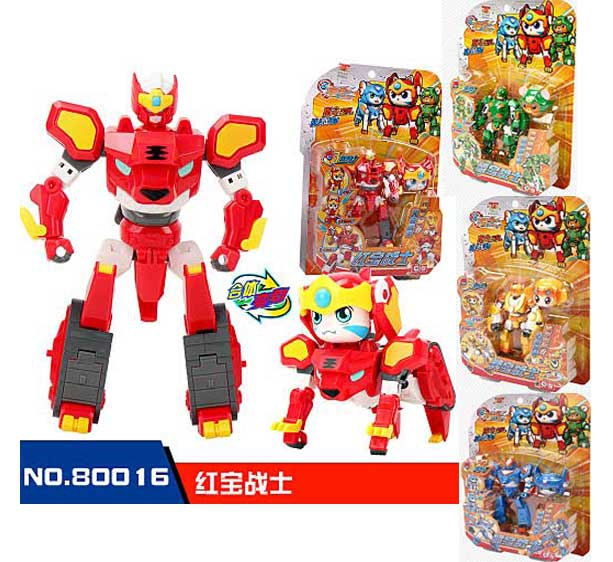 Authentic instructions baby sapphire warrior green treasure warrior ruby warrior deformation robot toys