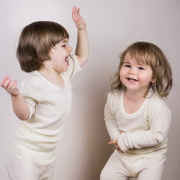 Male and female children 230 gr Beautiful slave wool blend warm and breathable quick dry lingerie suit-Taobao