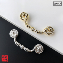 Golden White European antique handle wardrobe door drawer solid handle simple furniture silvery white pastoral handle
