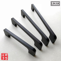 Modern simple handle black space aluminum alloy cabinet door drawer solid Nordic furniture dumb black handle