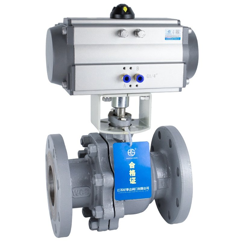 Q641F16C pneumatic cast steel flange ball valve steam valve high