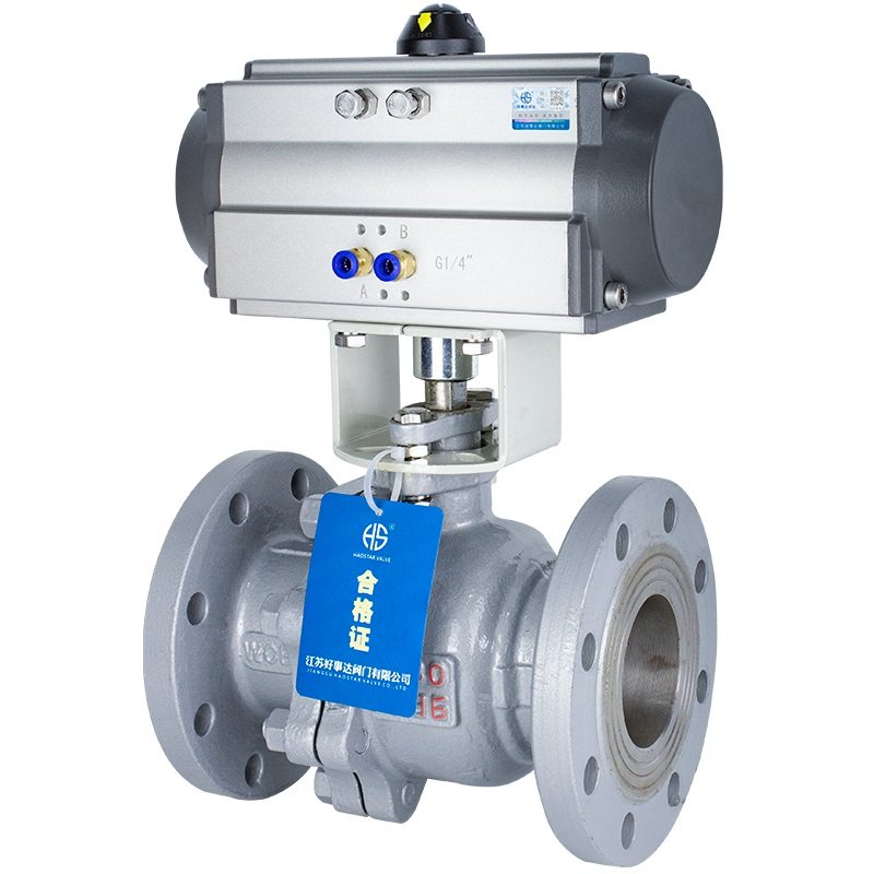 Q641F16C pneumatic cast steel flange ball valve steam valve high