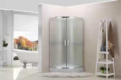 Simple four-sided tempered shower room partition powder room dry and wet separation arc fan-shaped bath room household whole room