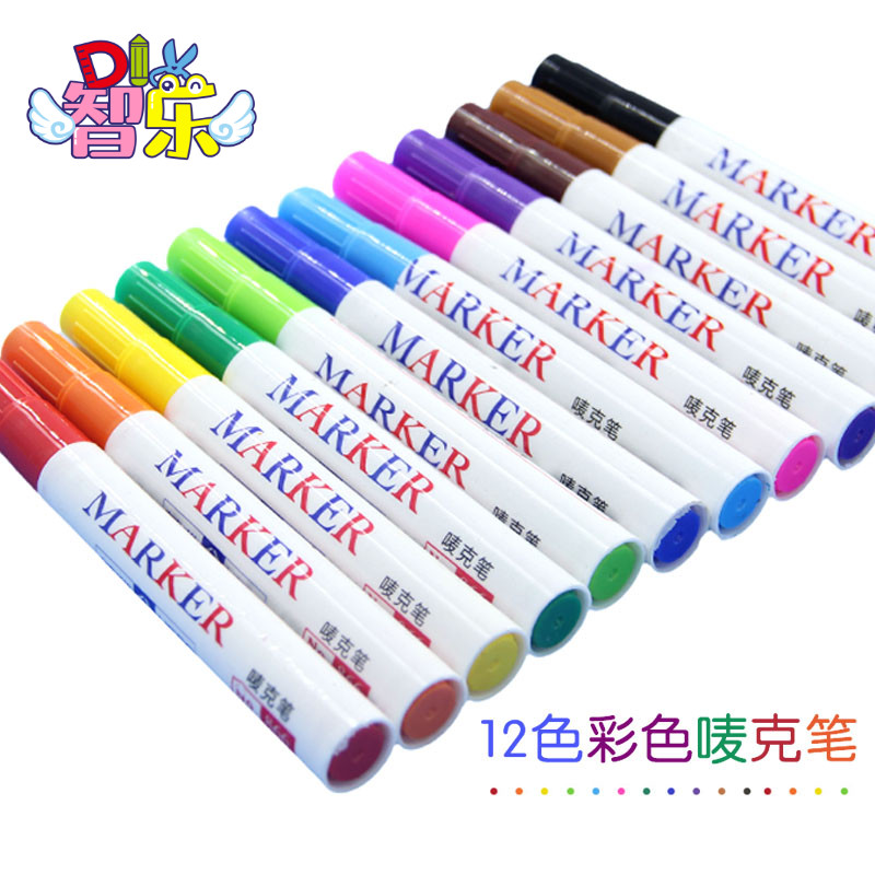 Mike Pen 12 Color Mark Pen Suit Oily Debit Pen Kindergarten Children Painting Fine Art Material