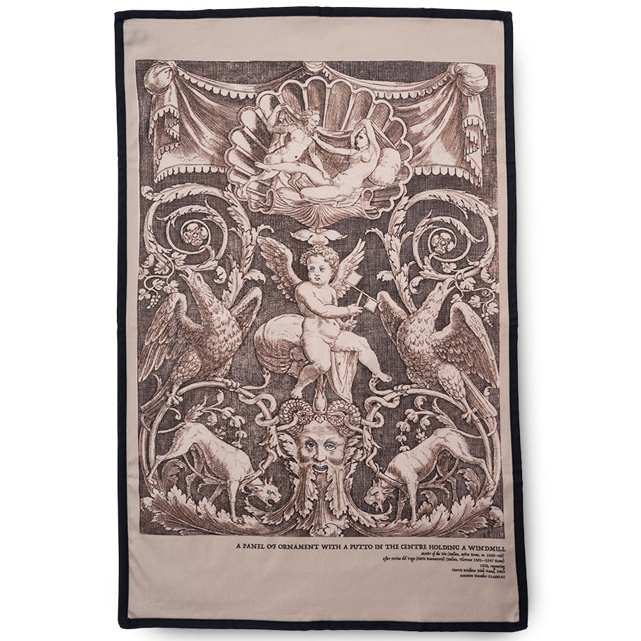 American Tourist Metropolis Museum Cultural Creative Memorial Gift Boutique Italian Renaissance Woodcut Tea Towels