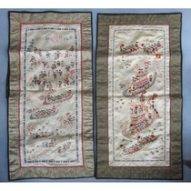 The dragon boat hundred-figure embroidery embroidery exquisite figures have their own characteristics