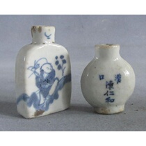 Bao Lao antique porcelain Qing Dynasty blue and white porcelain porcelain antique bottle class a character a character with a piece of Hankou Chen Renhe