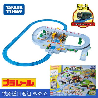 Takara tomy, электрический поезд с рельсами, игрушка для мальчиков