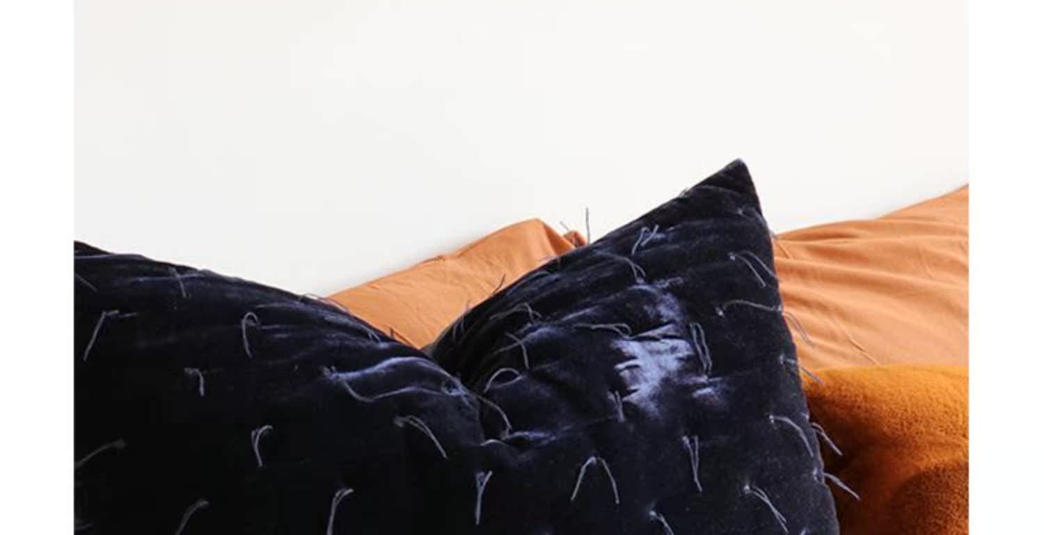 DAISYHOME Bản gốc nhung cao cấp tự chế 绗 cotton thêu tua rua dài gối màu caramel màu xanh hoàng gia - Gối trường hợp gối cho bé