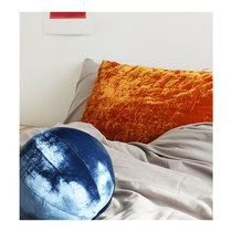 DAISYHOME ORIGINAL homemade high-end GEORGETTE VELVET QUILTED cotton embroidered TASSEL long PILLOWCASE CARAMEL ROYAL BLUE