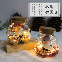 Creative New Year wishing bottle DIY Christmas Pinecone Glass bottle Wishing bottle Christmas Eve gift Birthday gift