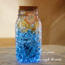 Fluorescent bottle Handmade bottle Luminous bottle diy paper star bottle Star bottle Wishing bottle Luminous glass bottle Cork