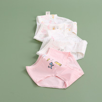A class spring and summer new girls briefs pure cotton comfortable breathable elastic cartoon underwear 2 pack multicolor