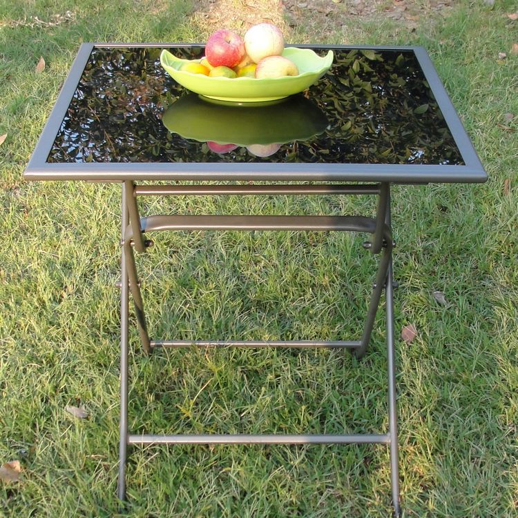 [in logo] ngoài trời giải trí đồ nội thất Teslin vườn wrought sắt bảng và ghế ô kết hợp gửi cơ sở []