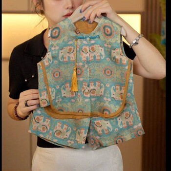 ລະດູຮ້ອນຂອງເດັກນ້ອຍ vest ແບບຈີນສັ້ນ vest ແບບຈີນສອງສິ້ນຊຸດເຄື່ອງນຸ່ງເດັກນ້ອຍສໍາລັບເດັກນ້ອຍຊາຍແລະເດັກຍິງທີ່ສູງທີ່ສຸດ jacquard vest ເດັກນ້ອຍ summer ເຄື່ອງນຸ່ງຫົ່ມ
