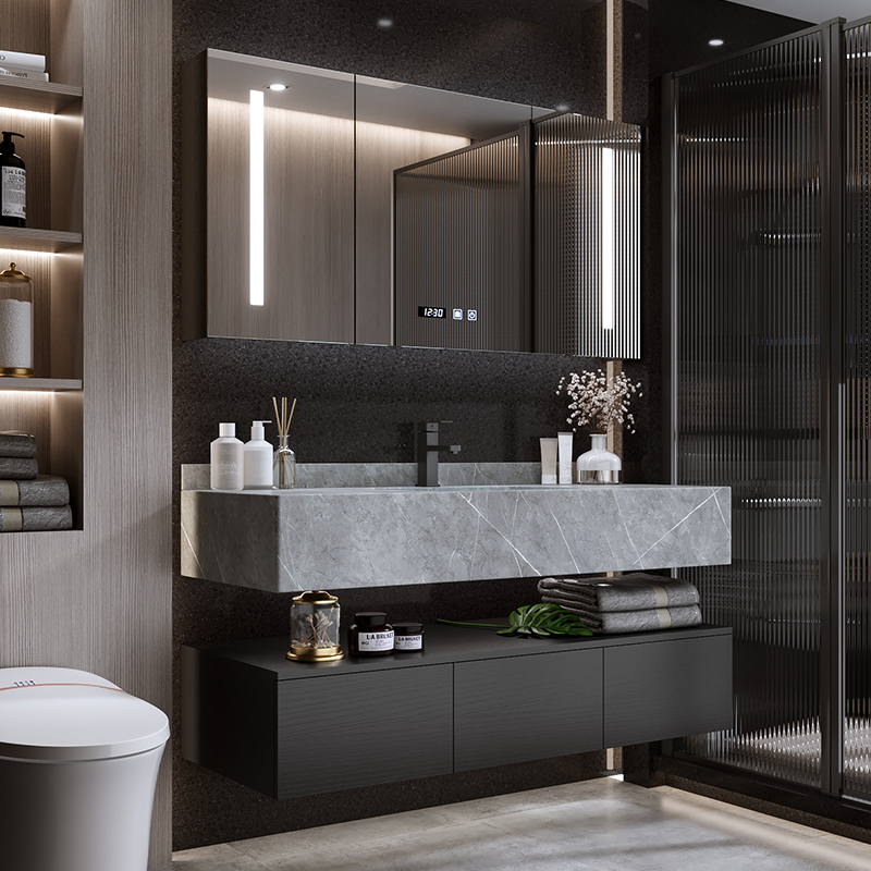 Slate integrated bathroom cabinet combination modern minimalist light luxury washbasin washbasin washbasin powder room set