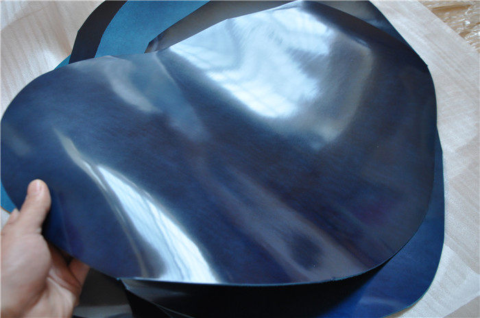 Leather Spot Japan New Year Oil Dyed Mirror Horse Butt Skin Blue Navy Blue Leather Material