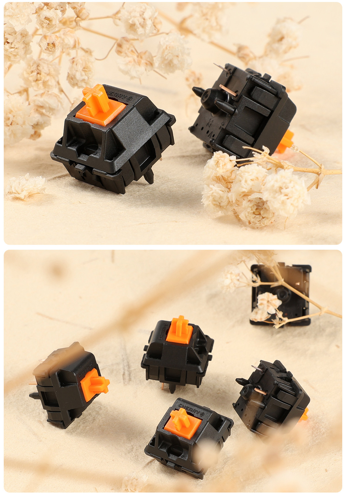 Вал cherry 客制化机械键盘樱桃橙轴 速度五脚线性轴 mx机械键盘开关