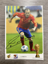 Iniesta printed signed official card Spanish Football Federation 2010 World Cup championship commemorative white card