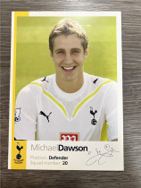 Dawson Print Signature Carte officielle Hotspur Saison 2009-2010 Carte blanche Angleterre Coupe du monde 2010