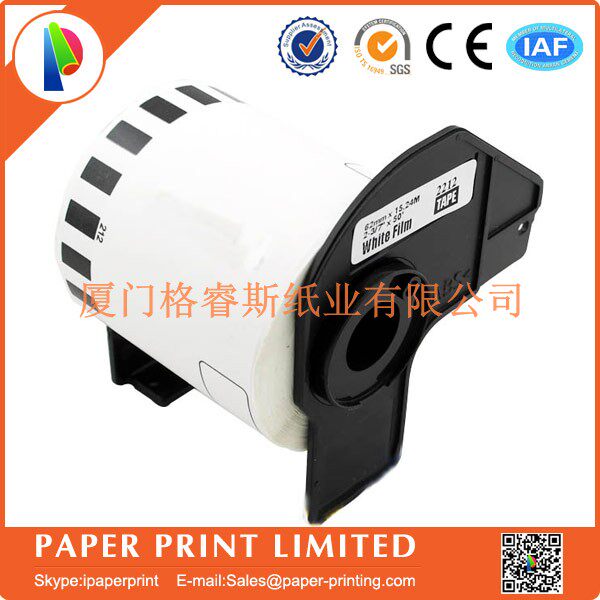 Domestic adhesive hot-sensitive paper continuous label ribbon DK-22212 white bottom black character 62mm * 15 24m