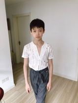 Dansdance Latin dance short sleeve blouses boy Latin training to serve children dance practice